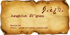Jungblut Ágnes névjegykártya